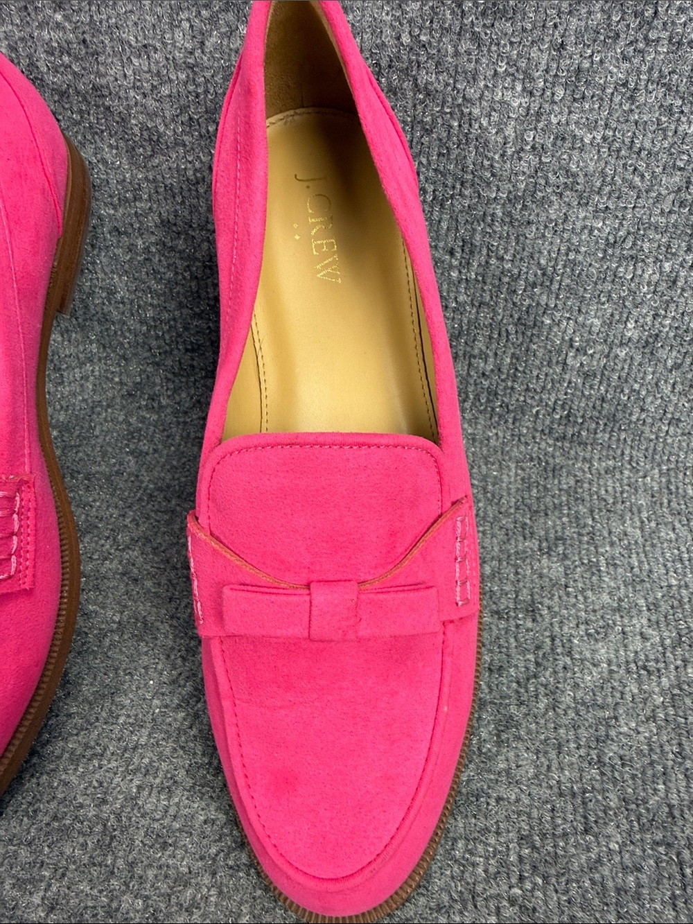 J. Crew Women's Synthetic Suede Bow Loafers in Sweet Fuchsia Size 8.5 - Picture 13 of 13